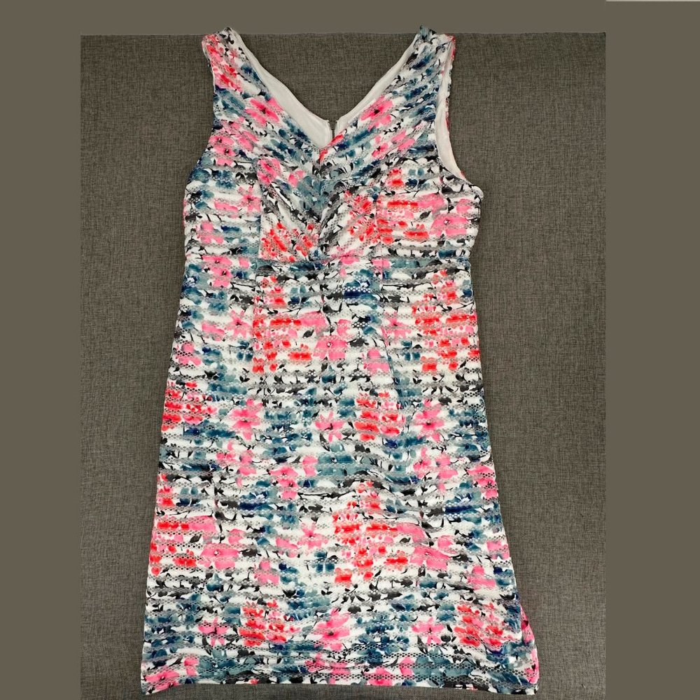 Motherhood Maternity‎ Dress Floral Large Polyester Sleeveless V-Neckline Lined